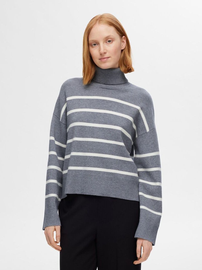 SELECTED ž. džemper Kamma Medium Grey        68019