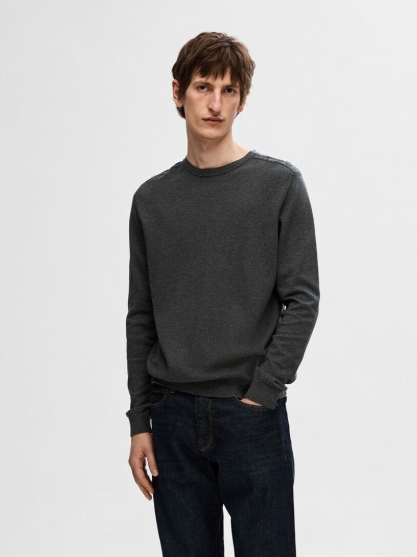 SELECTED m. džemper Berg Antracit Melange        68033