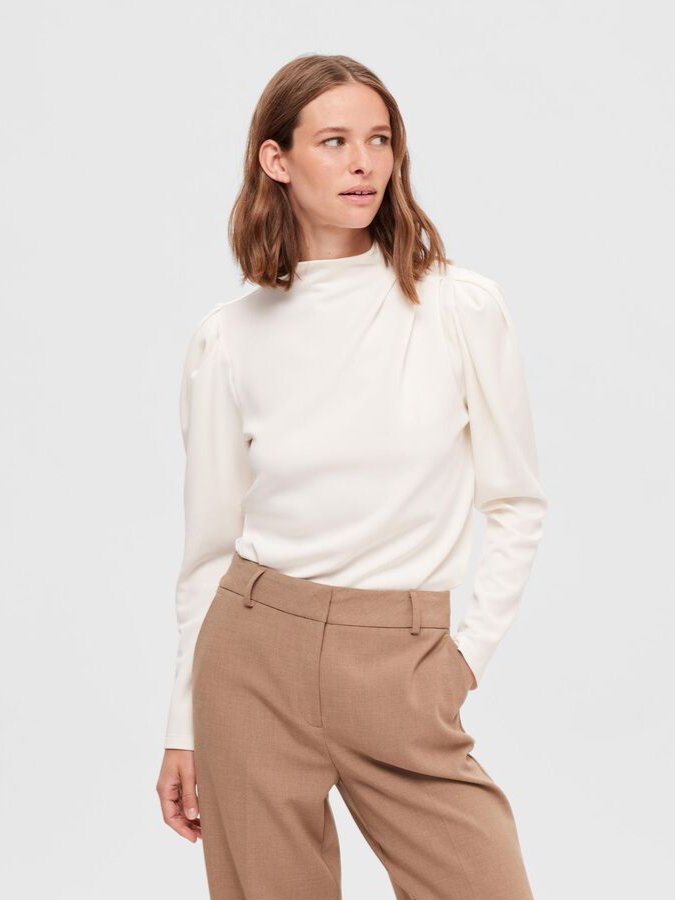 SELECTED ž.bluza Slfenja ls t-neck top b noos Snow White     68111